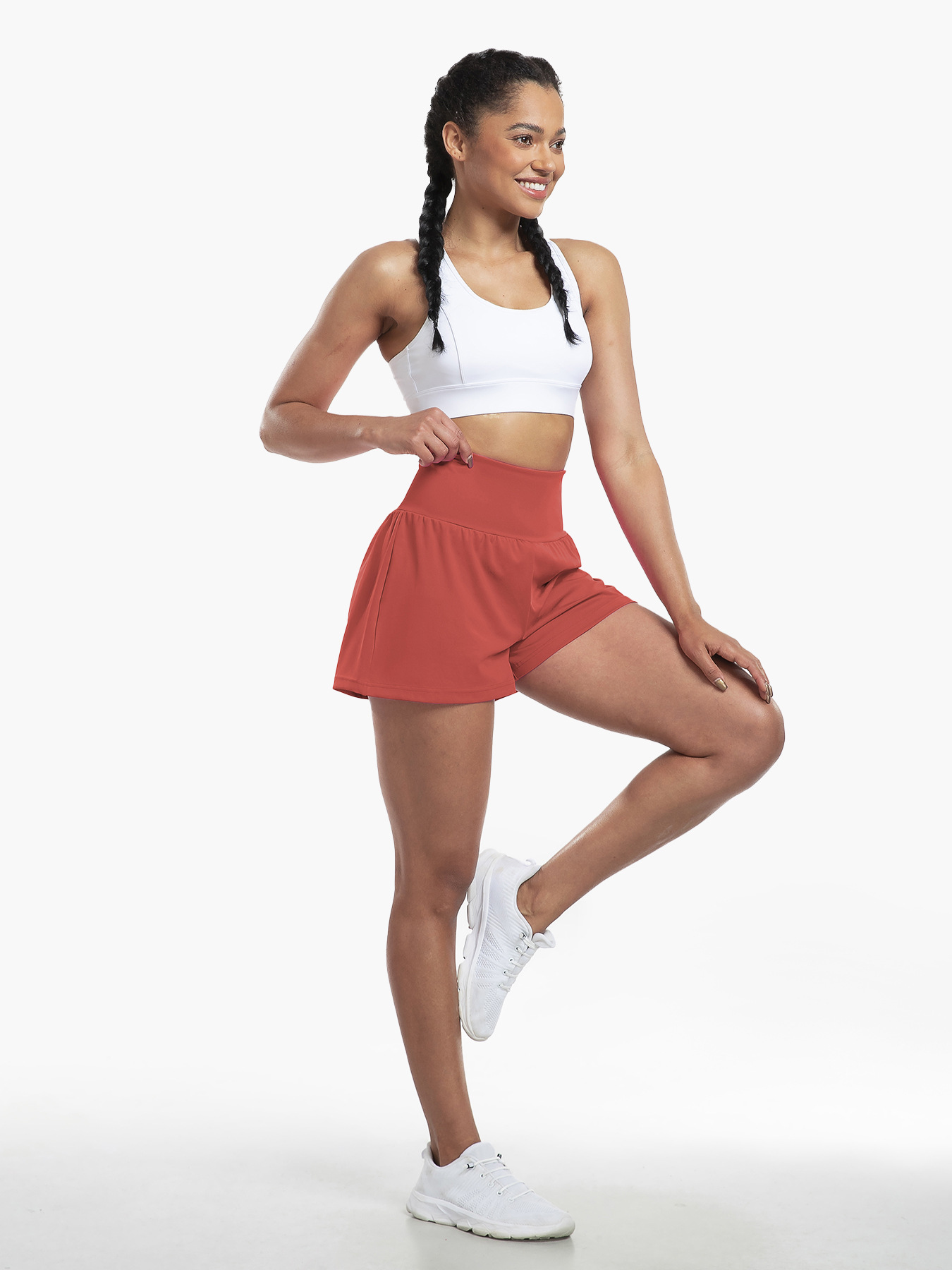Vibecurve® Super High Waisted Back Pocket & Side Hidden Pocket 2-in-1 Yoga Shorts