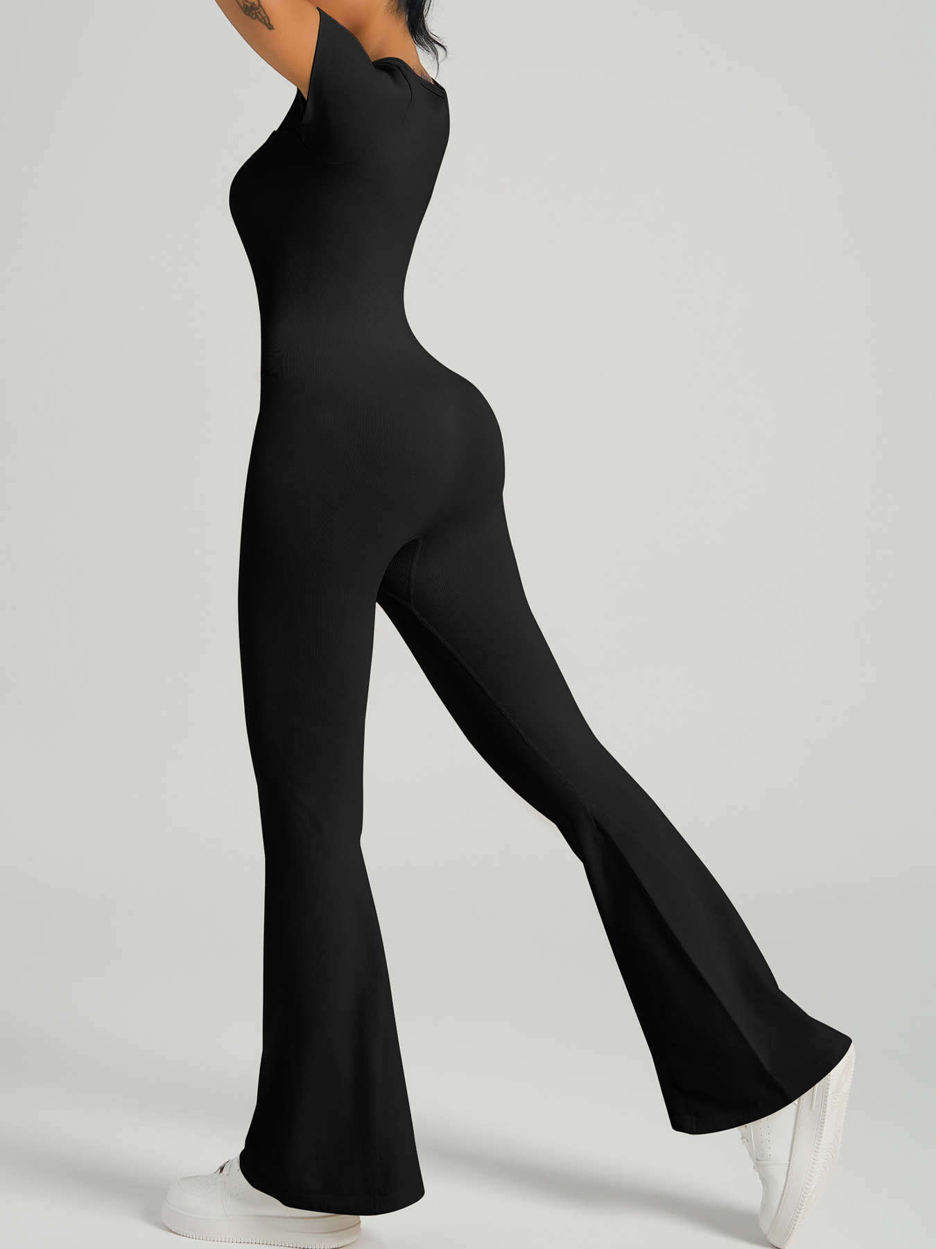 Vibecurve® Women's Sexy Square Neck Jumpsuit Full-Length Stretch Jumpsuit