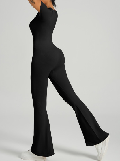 Vibecurve® Women's Sexy Square Neck Jumpsuit Full-Length Stretch Jumpsuit