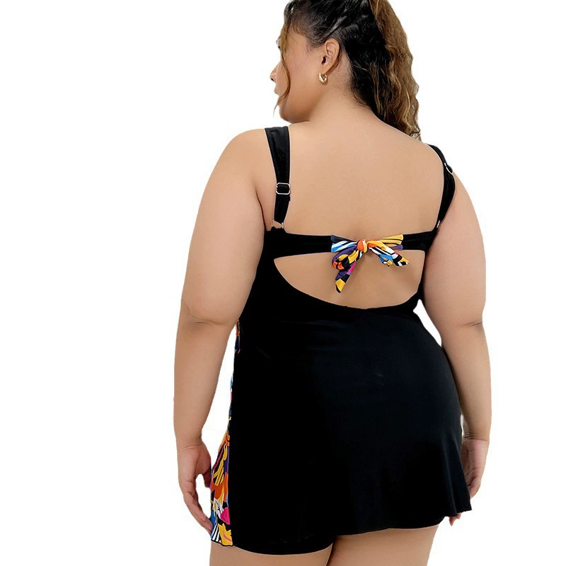 Vibecurve®  Plus Size Sexy V Neck Printing Womens Modest Tankini Swimsuits Two-Piece Bathing Suits