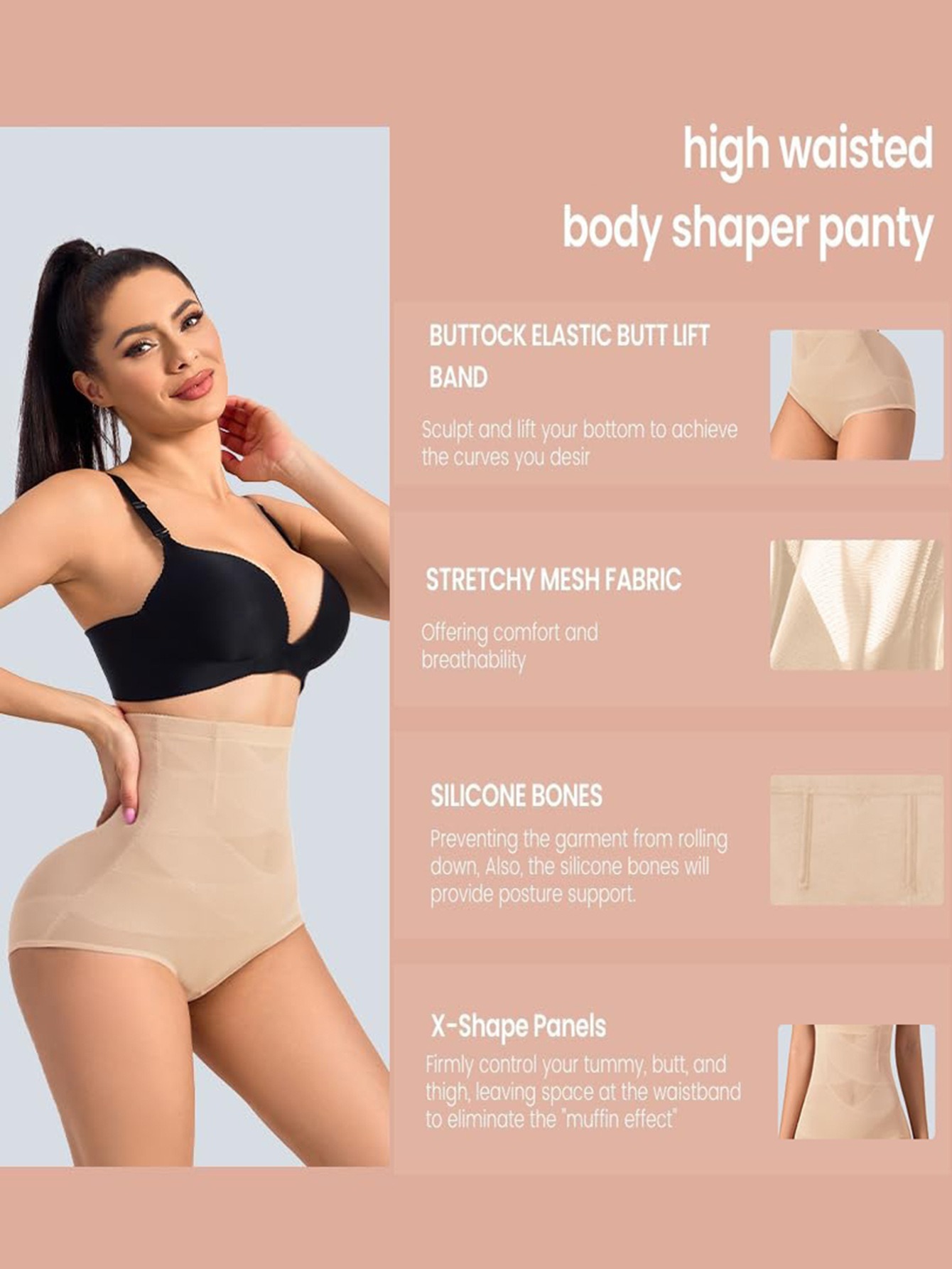 Vibecurve® High Waist Hip Lift Cross Tummy Control Underwear