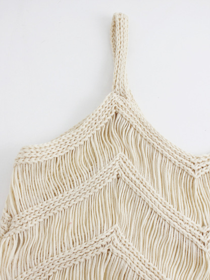 Vibecurve® Women's Plain Fringe Trim Cami Top