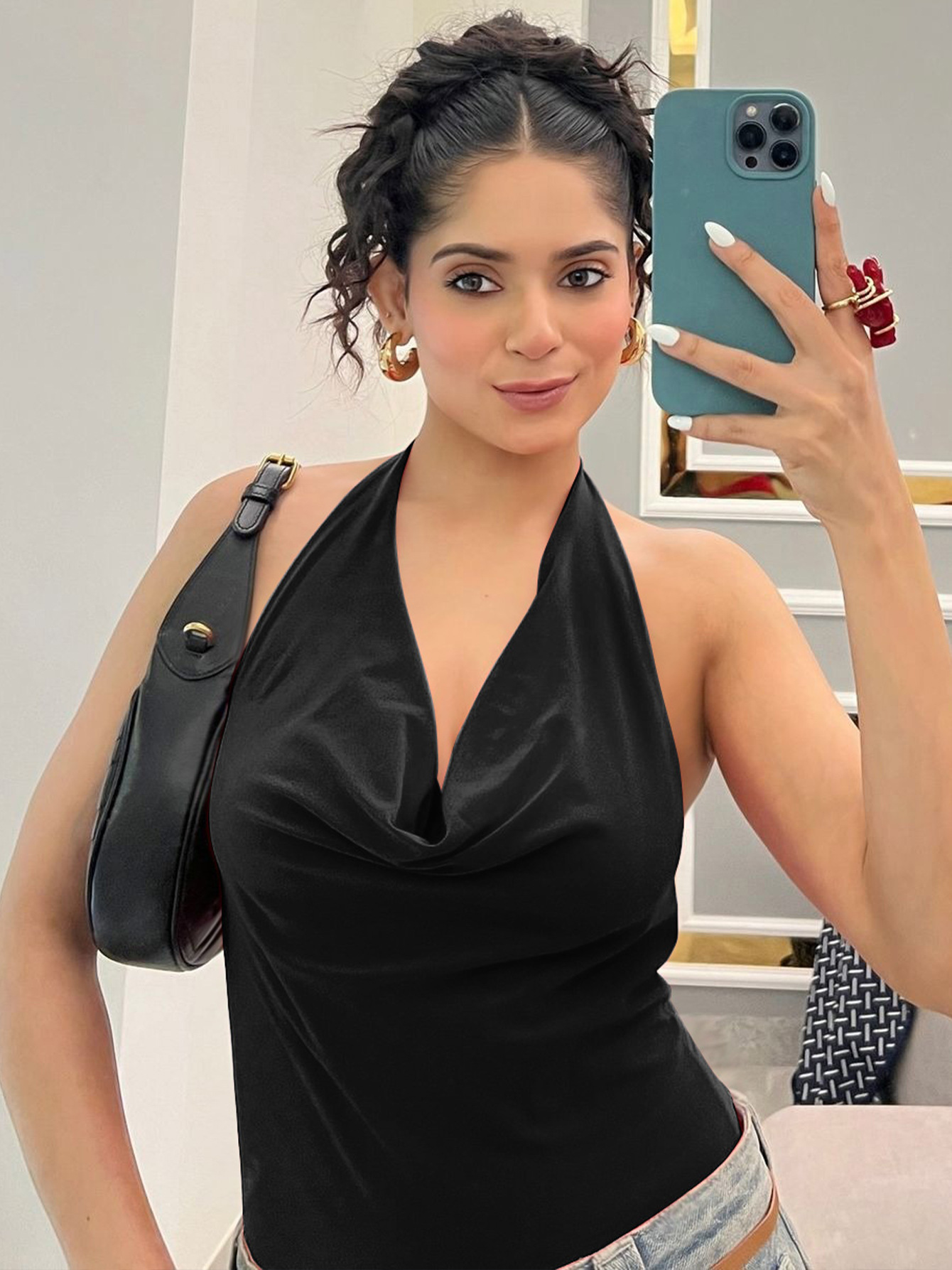 Vibecurve® Women's Solid Color Open Back Sexy Bodysuit