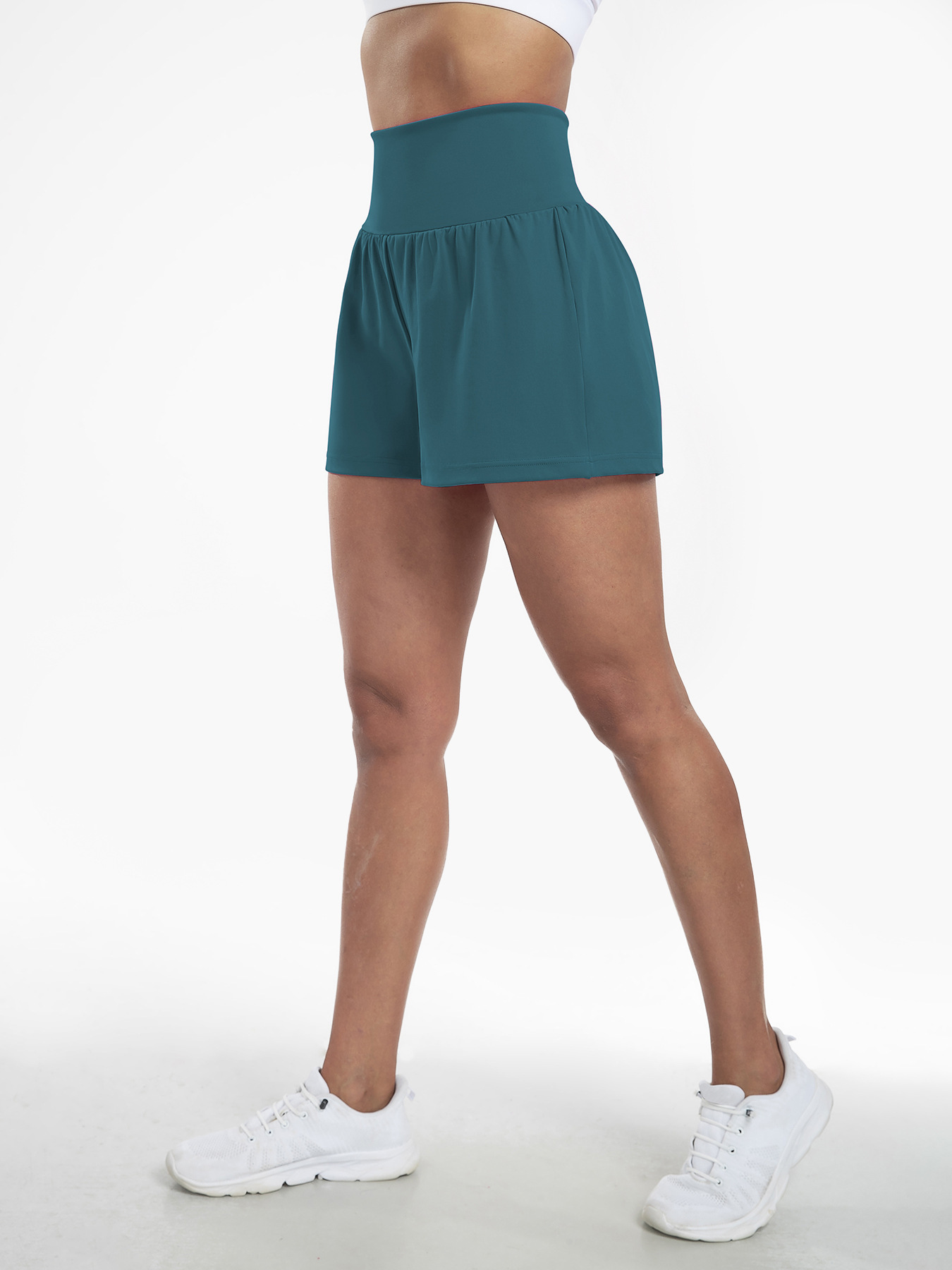 Vibecurve® Super High Waisted Back Pocket & Side Hidden Pocket 2-in-1 Yoga Shorts