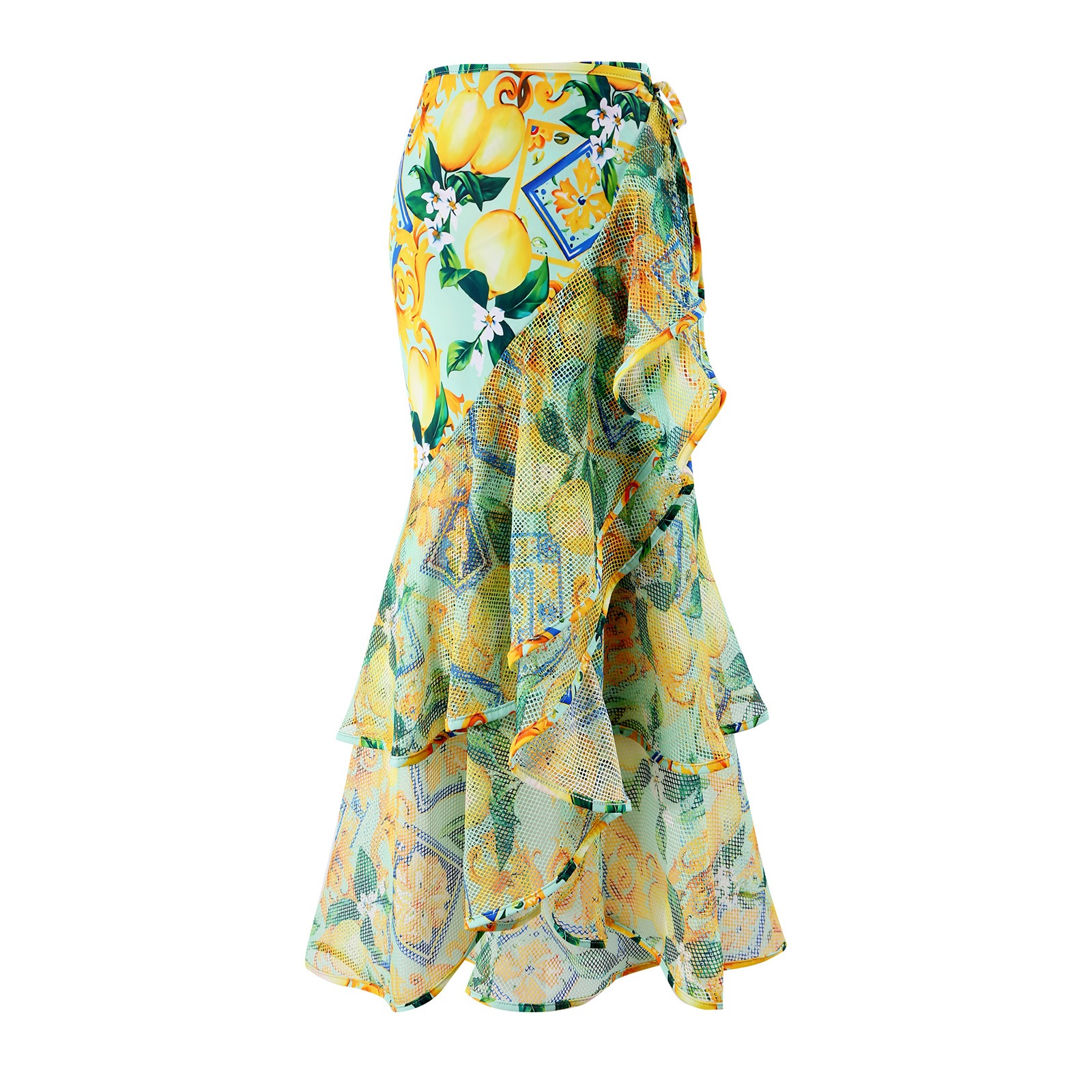 Vibecurve® Women's One Piece Swimsuit with Beach Cover up Wrap Skirt Sarong Retro Floral Print Bikini Set Two Piece Bathing Suit