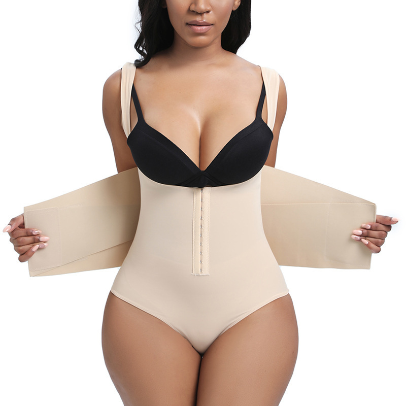 Vibecurve® Women Low Back Tummy Control Thong Bodysuit Shapewear with Reinforced belt