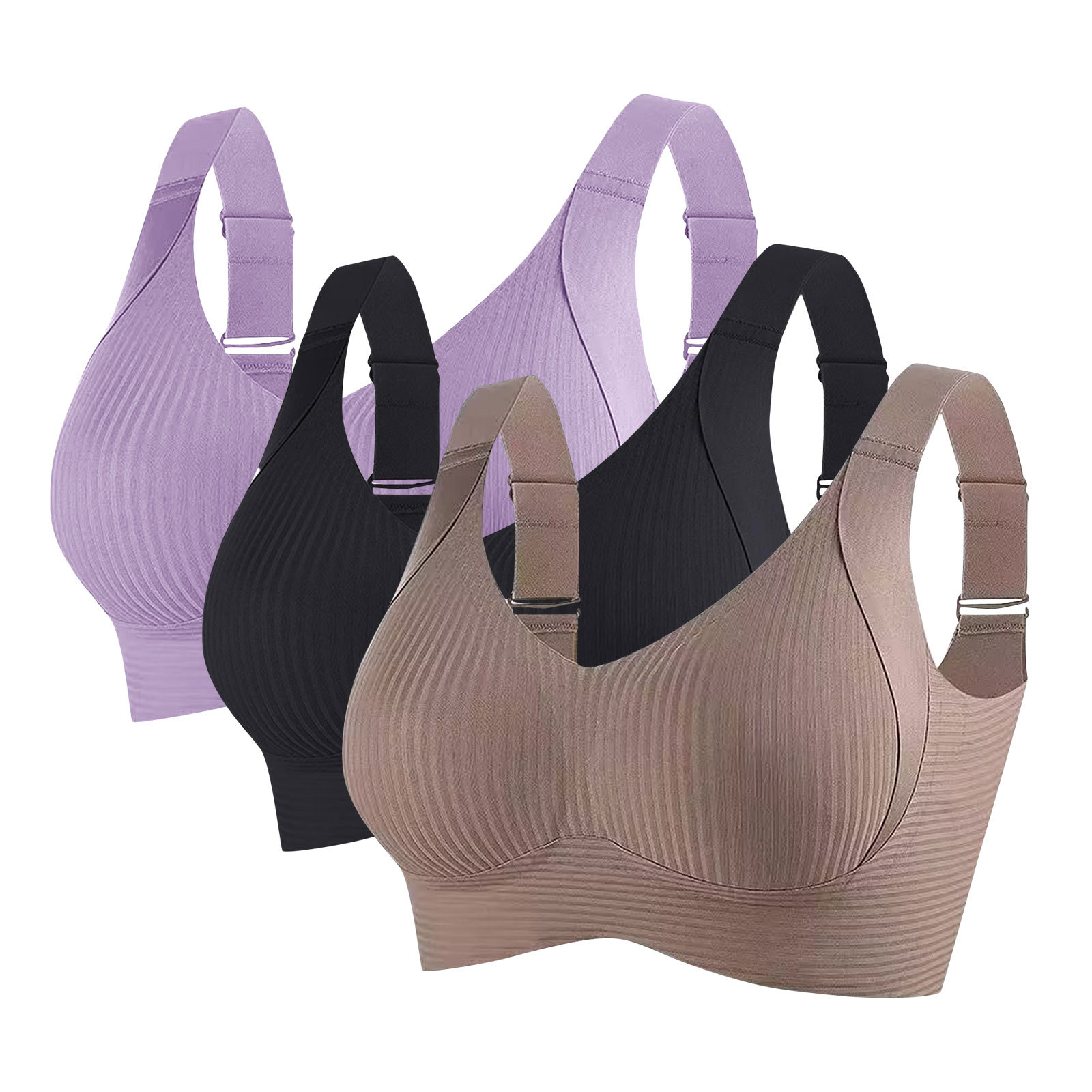 Vibecurve® Women's Solid Color Seamless No-Wire Comfortable Breast Lifting Bra
