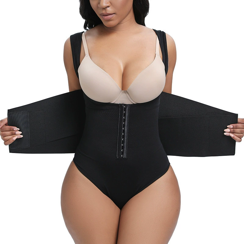 Vibecurve® Women Low Back Tummy Control Thong Bodysuit Shapewear with Reinforced belt
