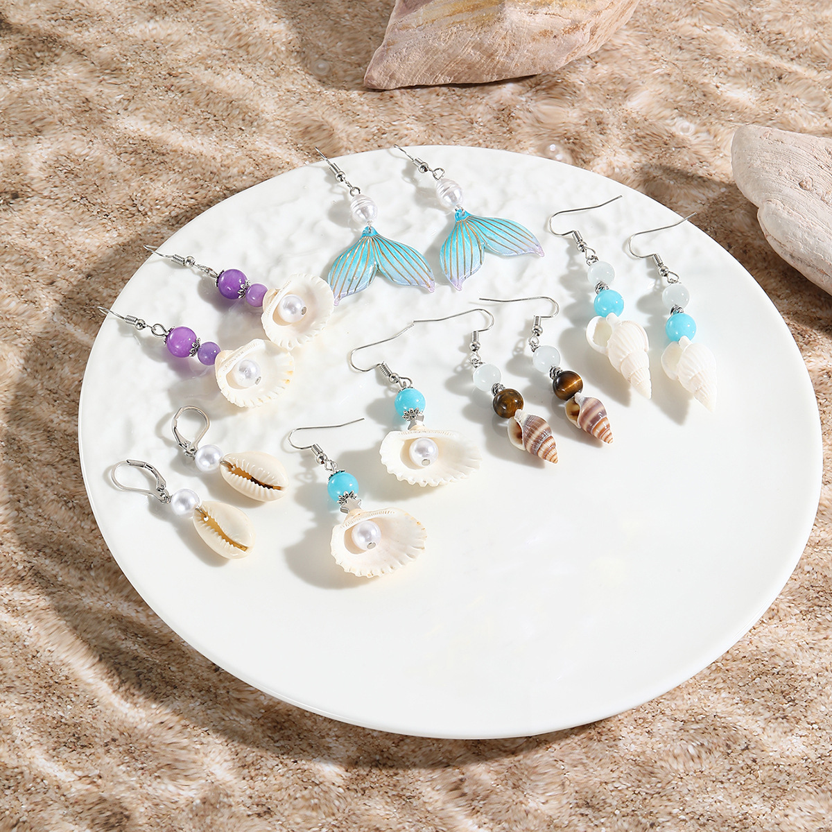 Vibecurve® Ocean Series Pearl Shell Earrings