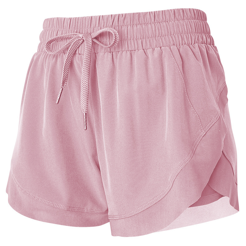 Vibecurve®Mid Rise Drawstring Contrast Mesh 2-in-1 Flowy Running Shorts