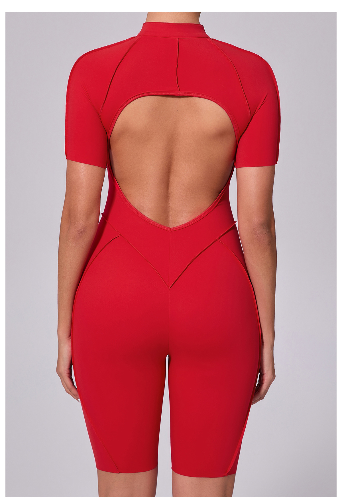 Vibecurve®Zippered short-sleeved outerwear fitness yoga jumpsuit