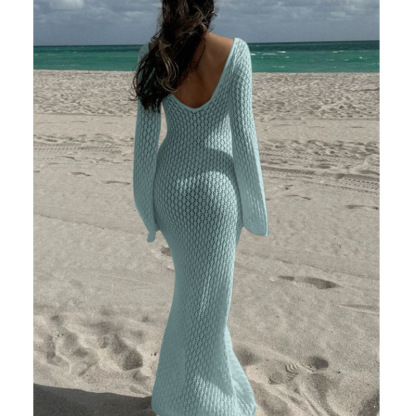 Vibecurve® Crochet Long Sleeve Cut Out Cover-up