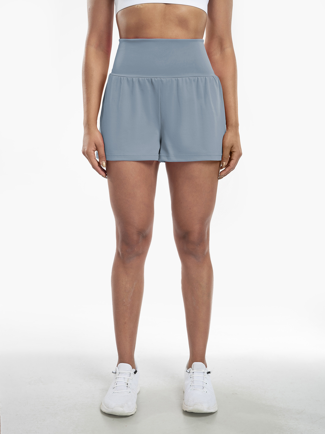 Vibecurve® Super High Waisted Back Pocket & Side Hidden Pocket 2-in-1 Yoga Shorts