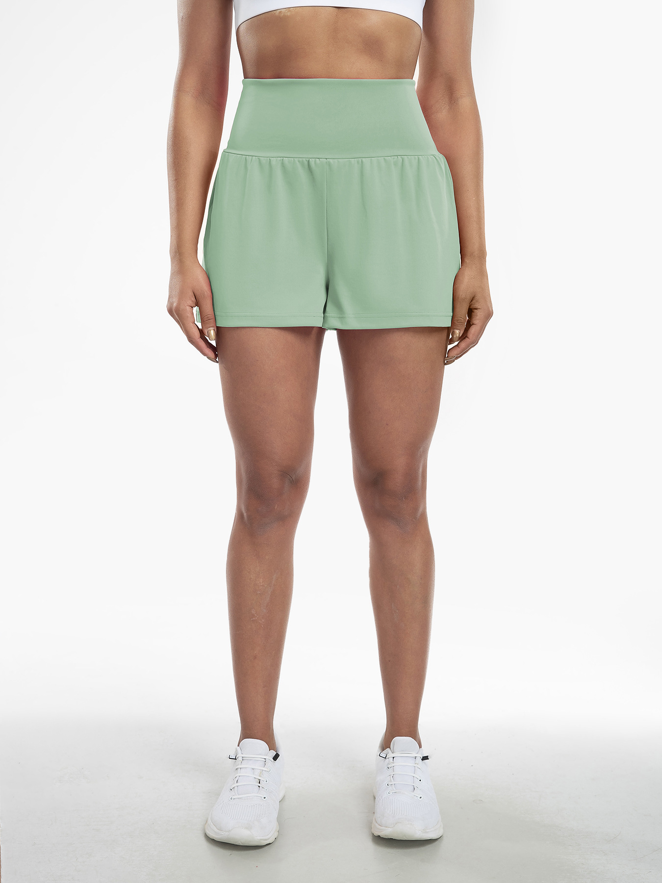 Vibecurve® Super High Waisted Back Pocket & Side Hidden Pocket 2-in-1 Yoga Shorts