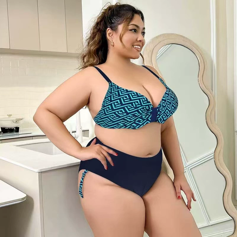 Vibecurve®  Womens  High Waisted Bottom Tummy Control Bathing Suits Two Piece Swimsuits Bikini Swimwear