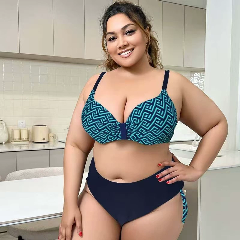 Vibecurve®  Womens  High Waisted Bottom Tummy Control Bathing Suits Two Piece Swimsuits Bikini Swimwear