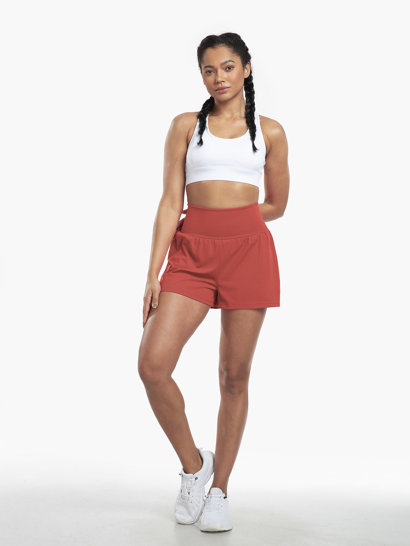 Vibecurve® Super High Waisted Back Pocket & Side Hidden Pocket 2-in-1 Yoga Shorts
