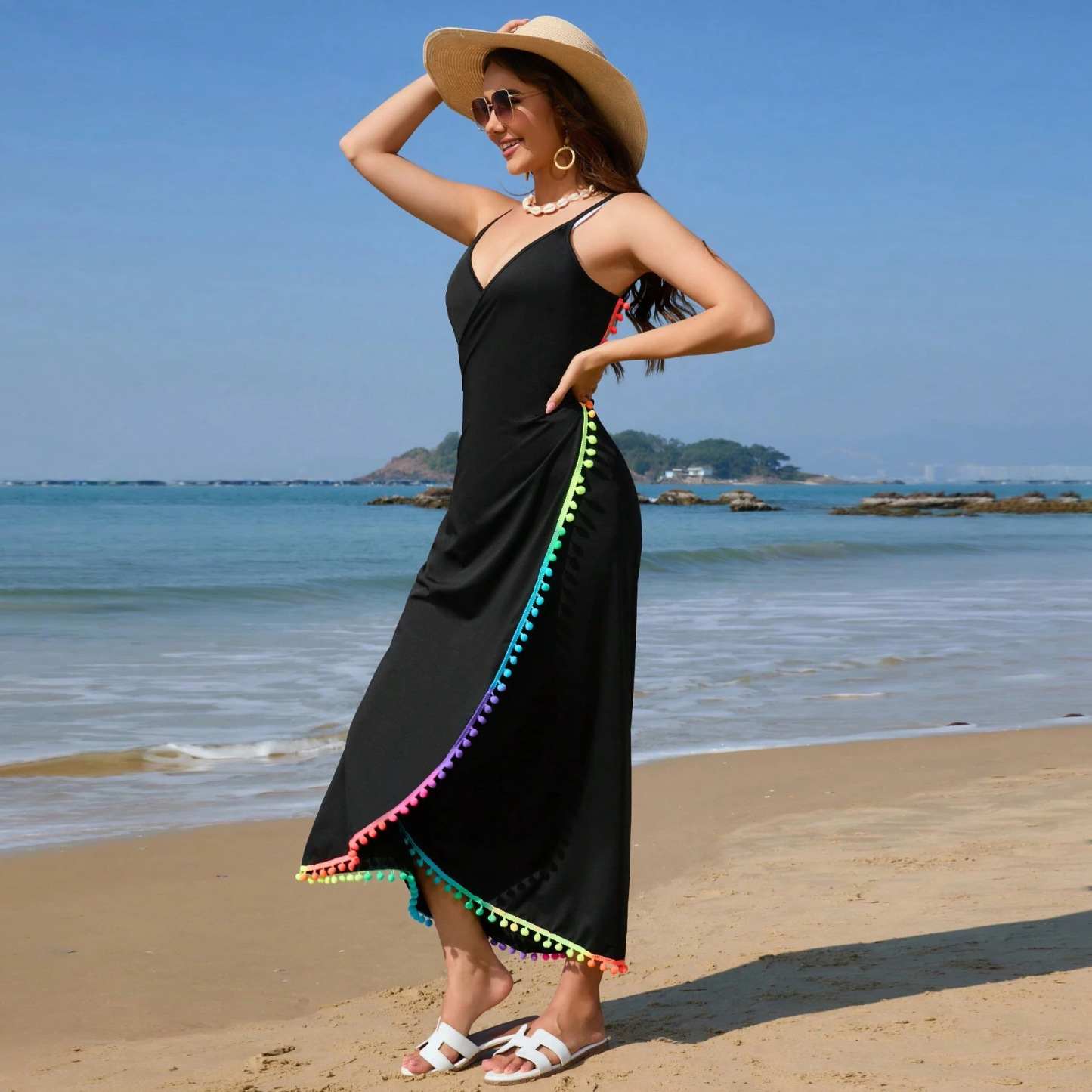 Vibecurve® Sexy Sling Ball Tassel Bikini Cover Up