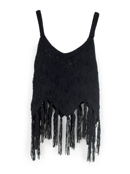 Vibecurve® Women's Plain Fringe Trim Cami Top
