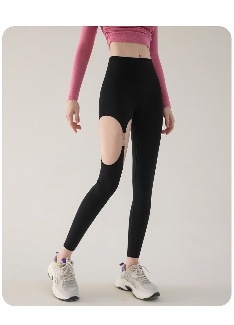 Vibecurve® Sexy Metal Button Hollow Yoga Pants