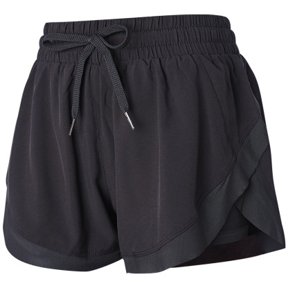 Vibecurve®Mid Rise Drawstring Contrast Mesh 2-in-1 Flowy Running Shorts