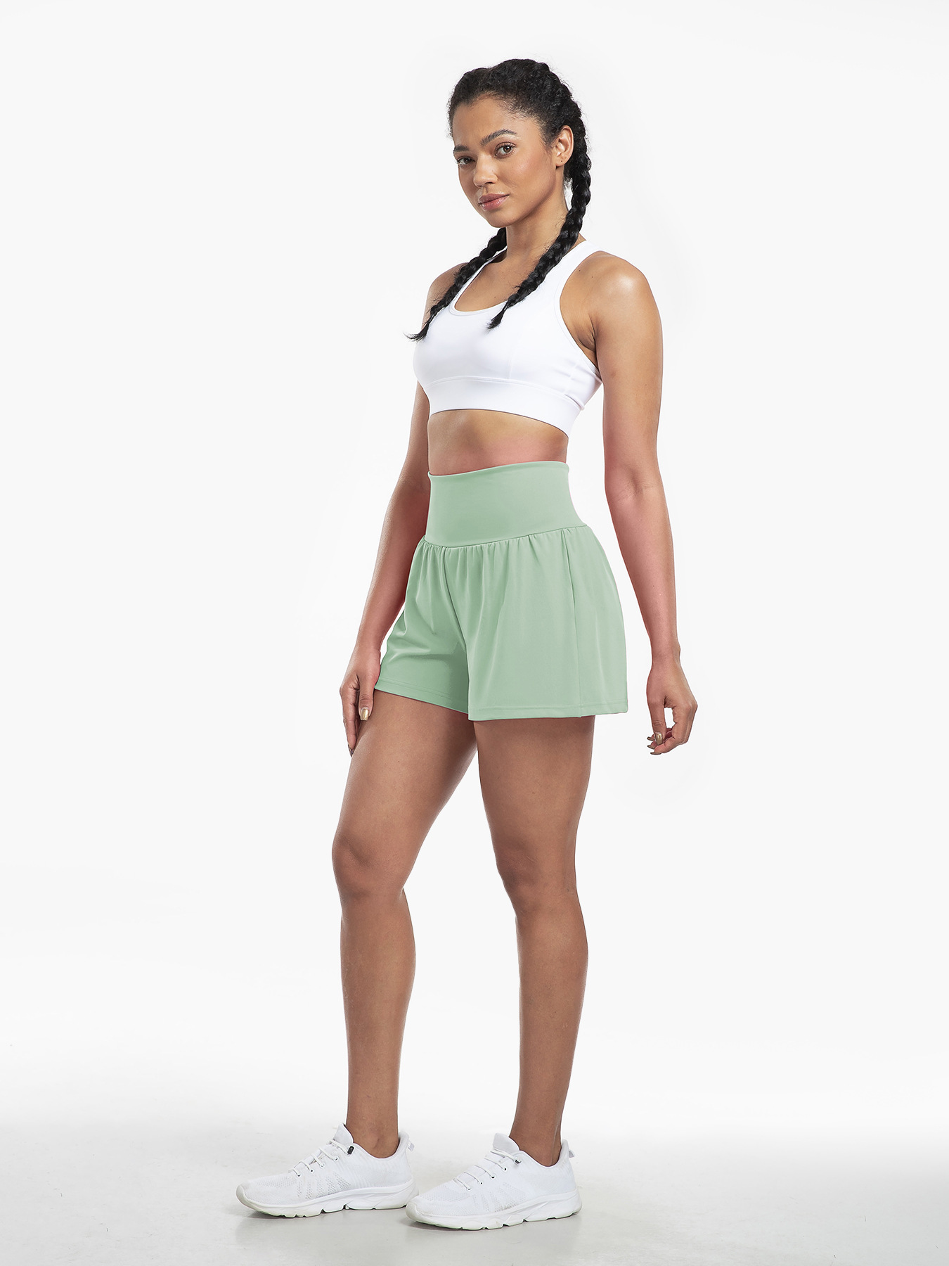 Vibecurve® Super High Waisted Back Pocket & Side Hidden Pocket 2-in-1 Yoga Shorts