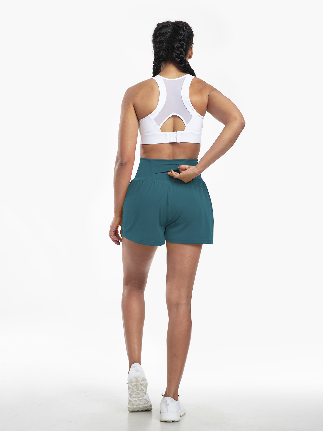 Vibecurve® Super High Waisted Back Pocket & Side Hidden Pocket 2-in-1 Yoga Shorts