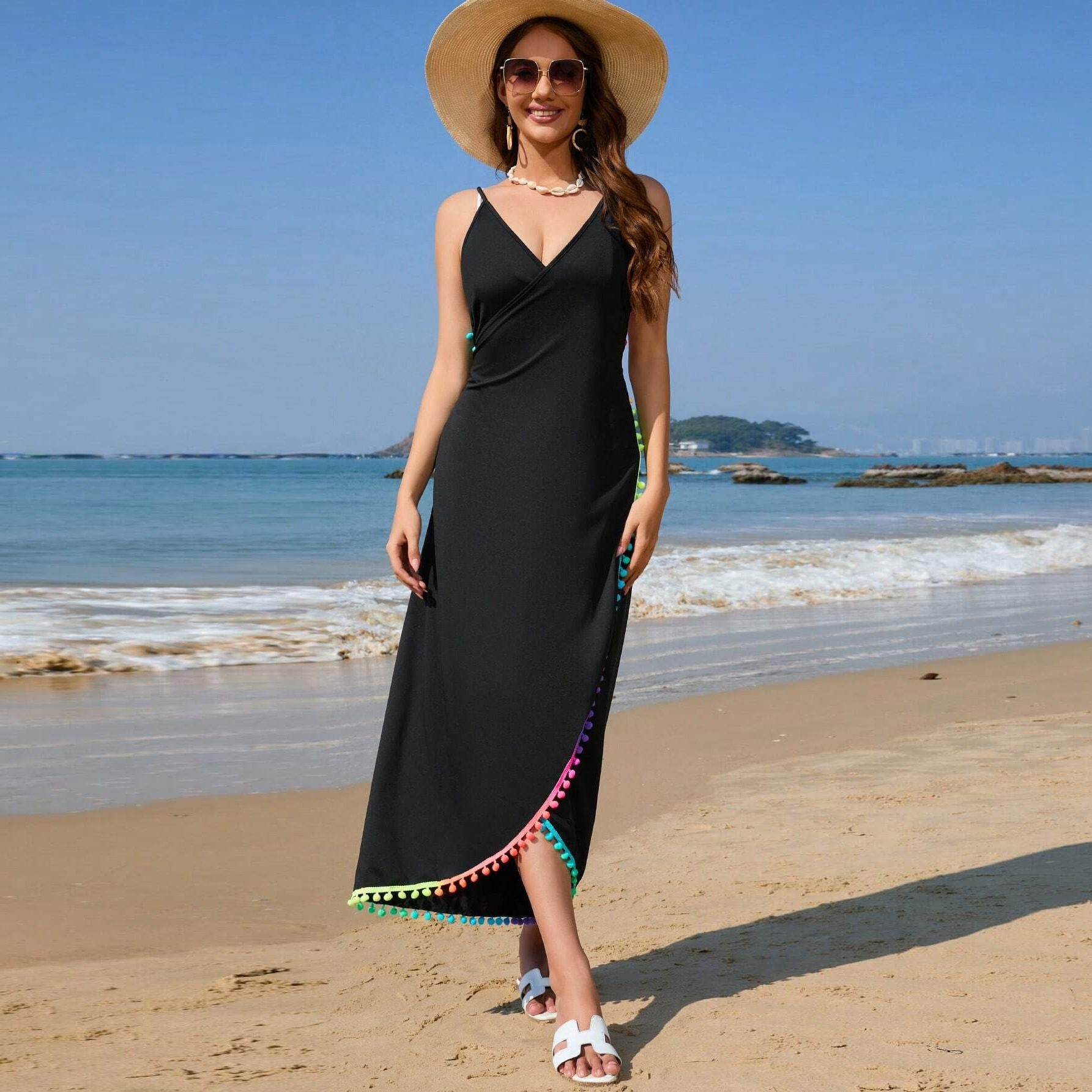 Vibecurve® Sexy Sling Ball Tassel Bikini Cover Up