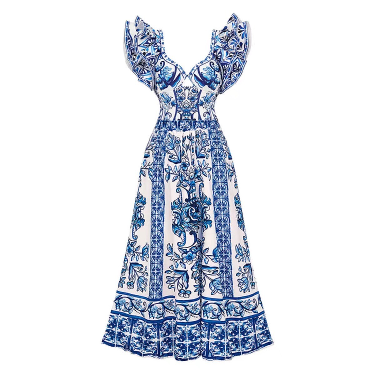 Vibecurve® Printed Sunscreen Swimsuit and Skirt/Sarong