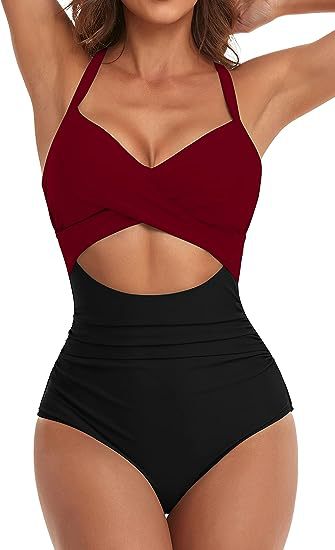 Vibecurve® Women's One Piece Swimsuits Tummy Control Cutout High Waist