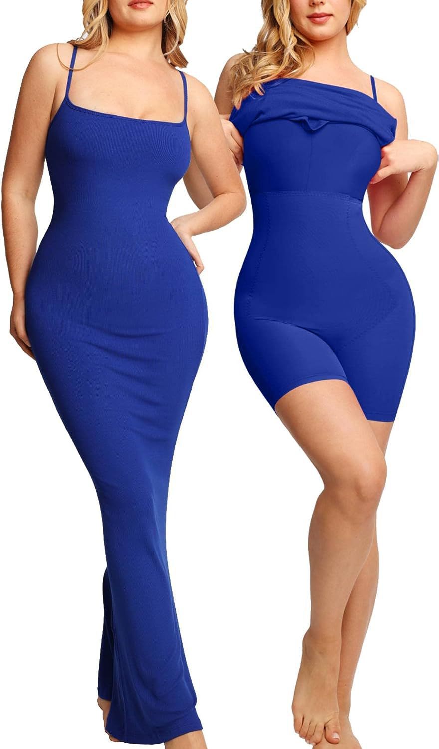 Vibecurve® Ribbed Modal Built-In Shapewear Dresses