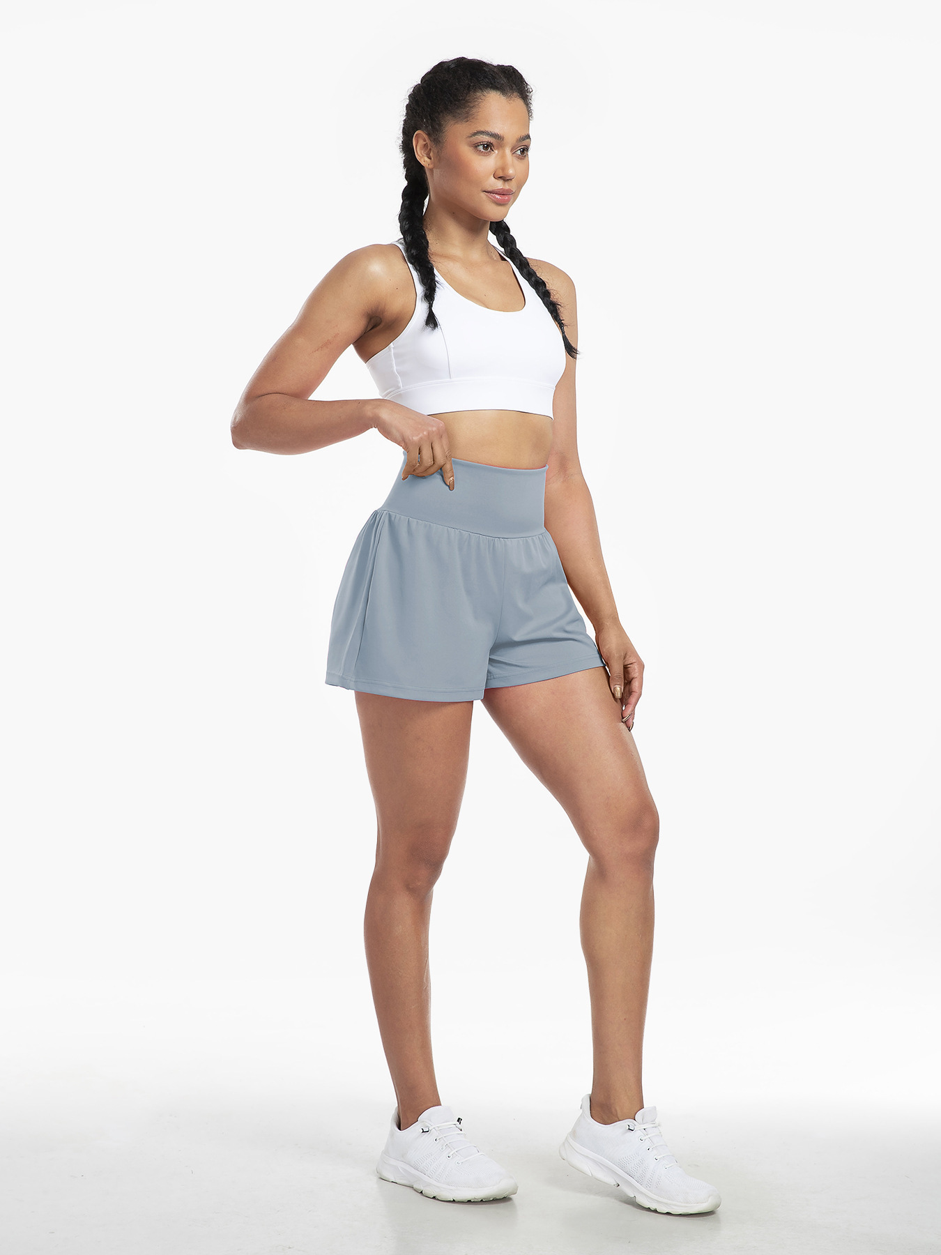 Vibecurve® Super High Waisted Back Pocket & Side Hidden Pocket 2-in-1 Yoga Shorts