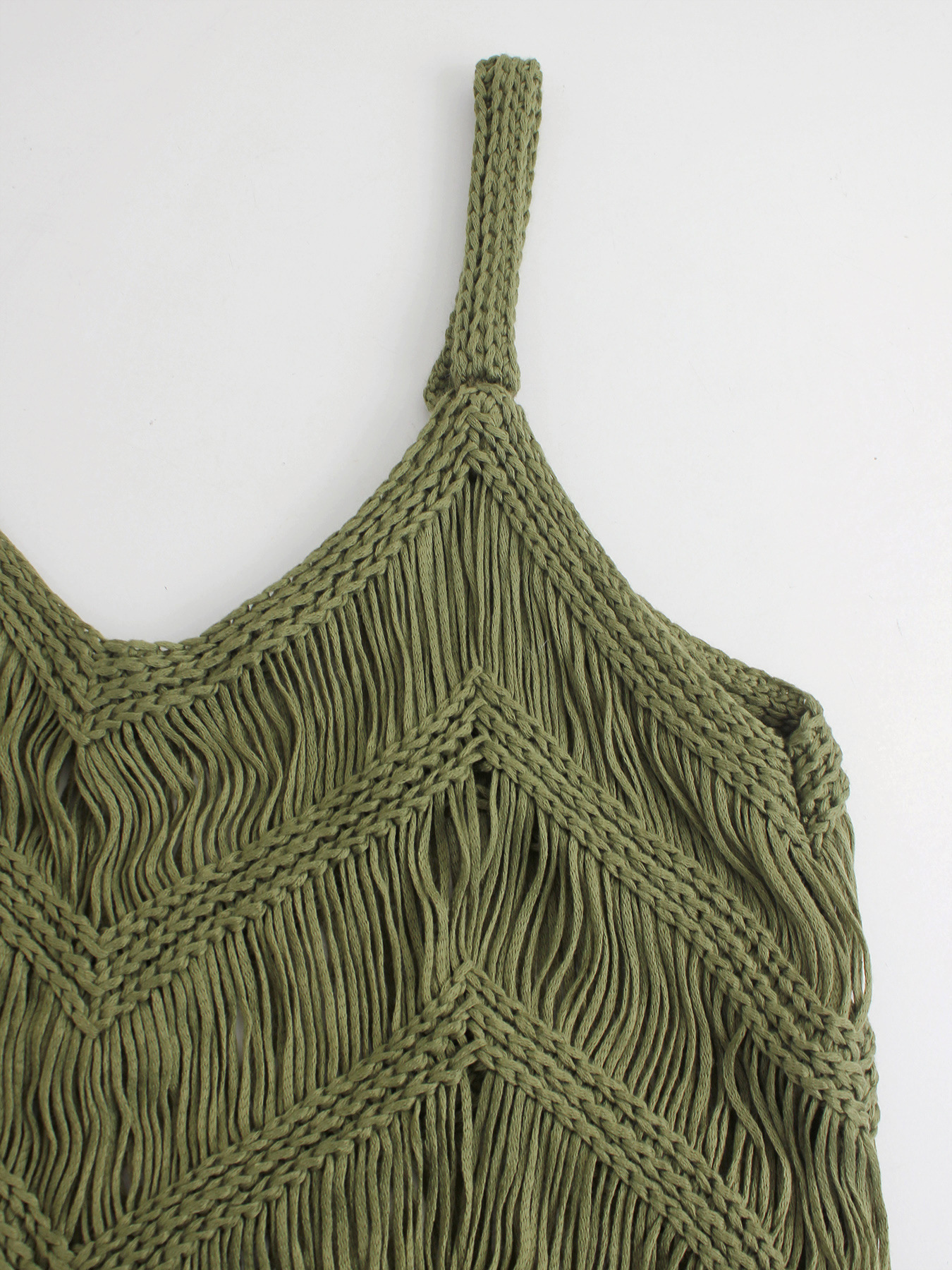 Vibecurve® Women's Plain Fringe Trim Cami Top