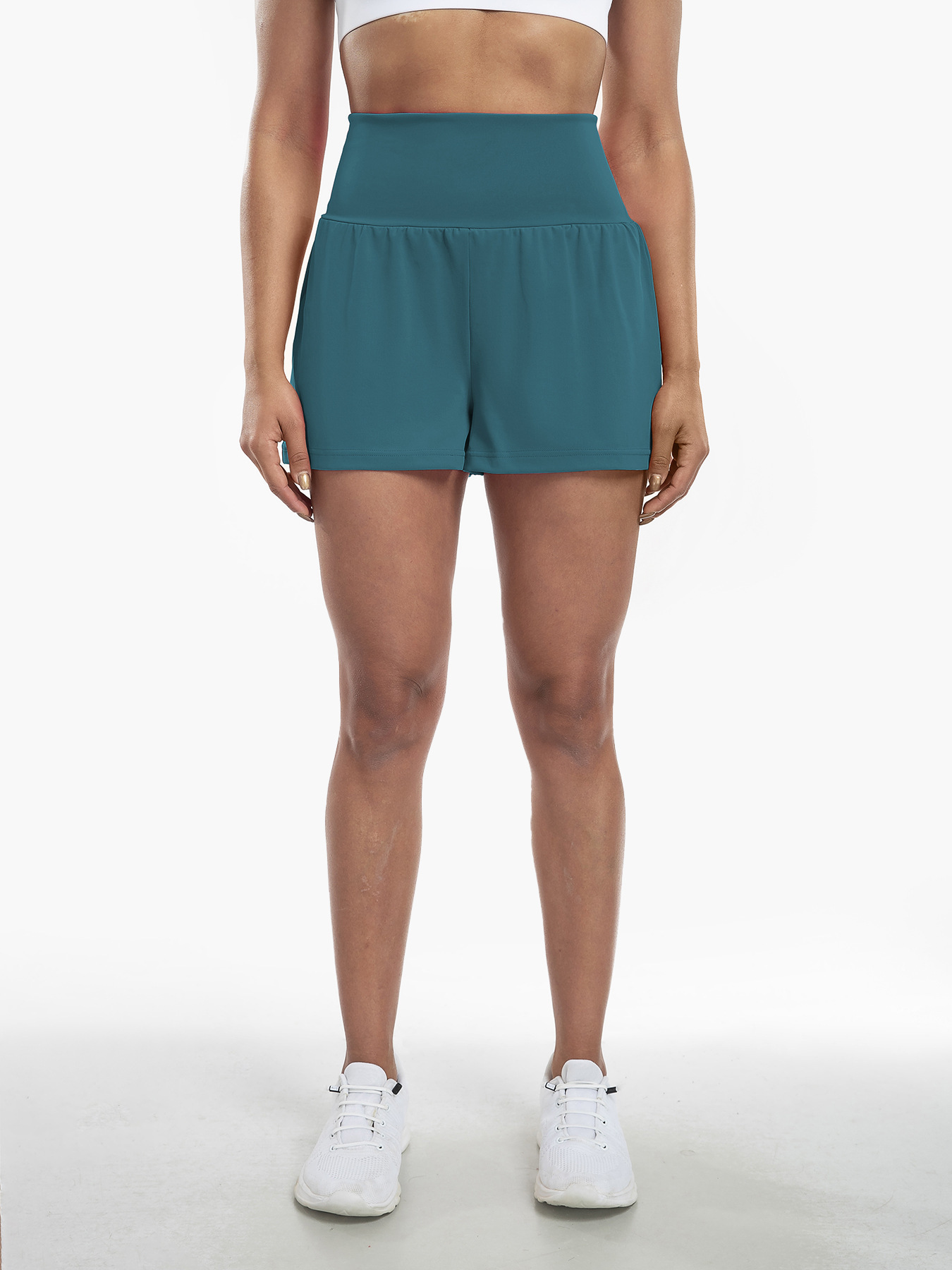 Vibecurve® Super High Waisted Back Pocket & Side Hidden Pocket 2-in-1 Yoga Shorts