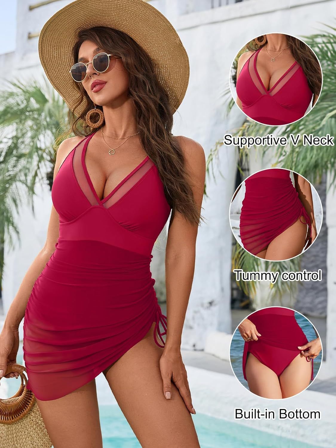 Vibecurve® Slimming Mesh Sheer Sarong Wraps Bathing Suit