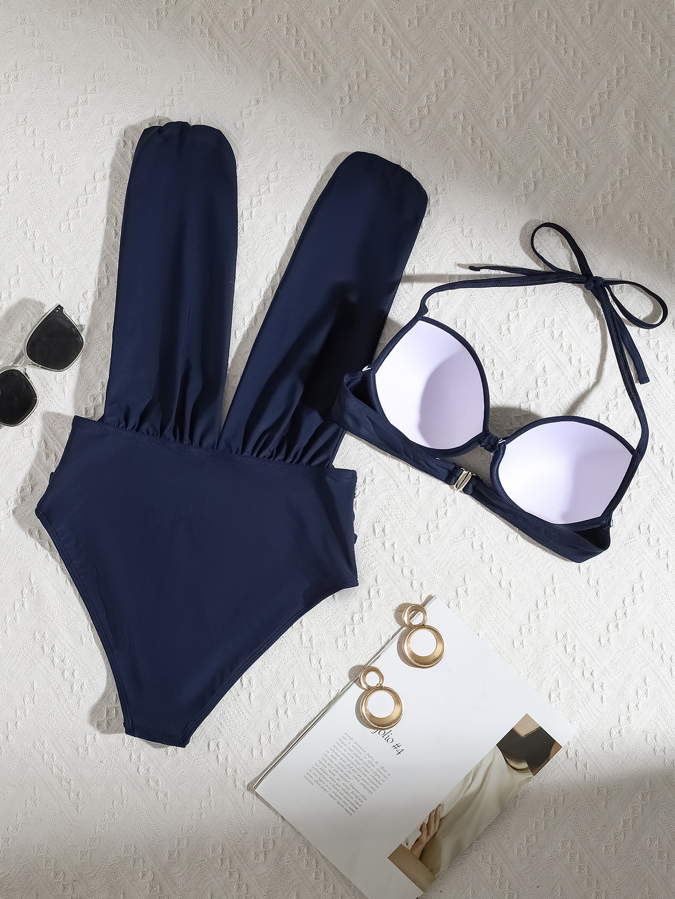 Vibecurve® One-Piece Wide Strap Bikini Swimsuit Set