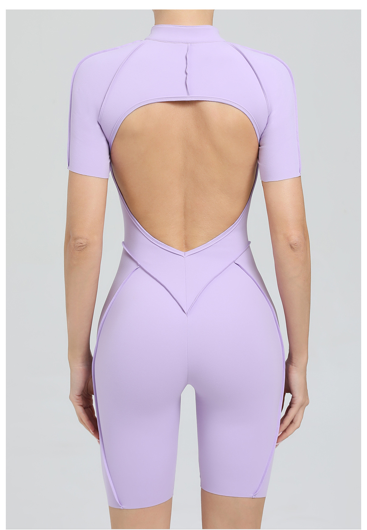 Vibecurve®Zippered short-sleeved outerwear fitness yoga jumpsuit