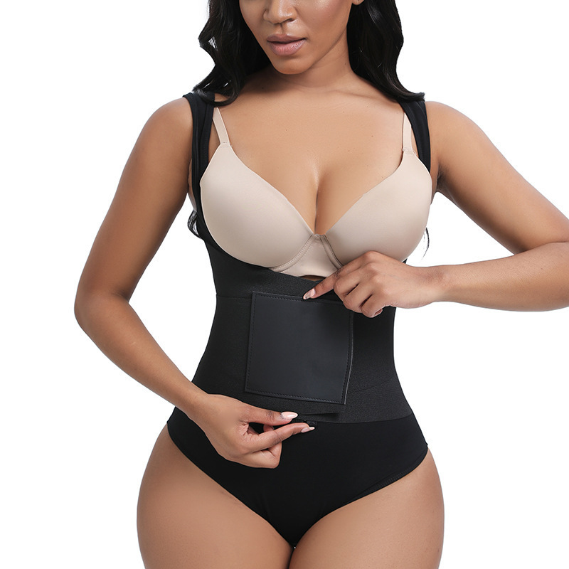 Vibecurve® Women Low Back Tummy Control Thong Bodysuit Shapewear with Reinforced belt
