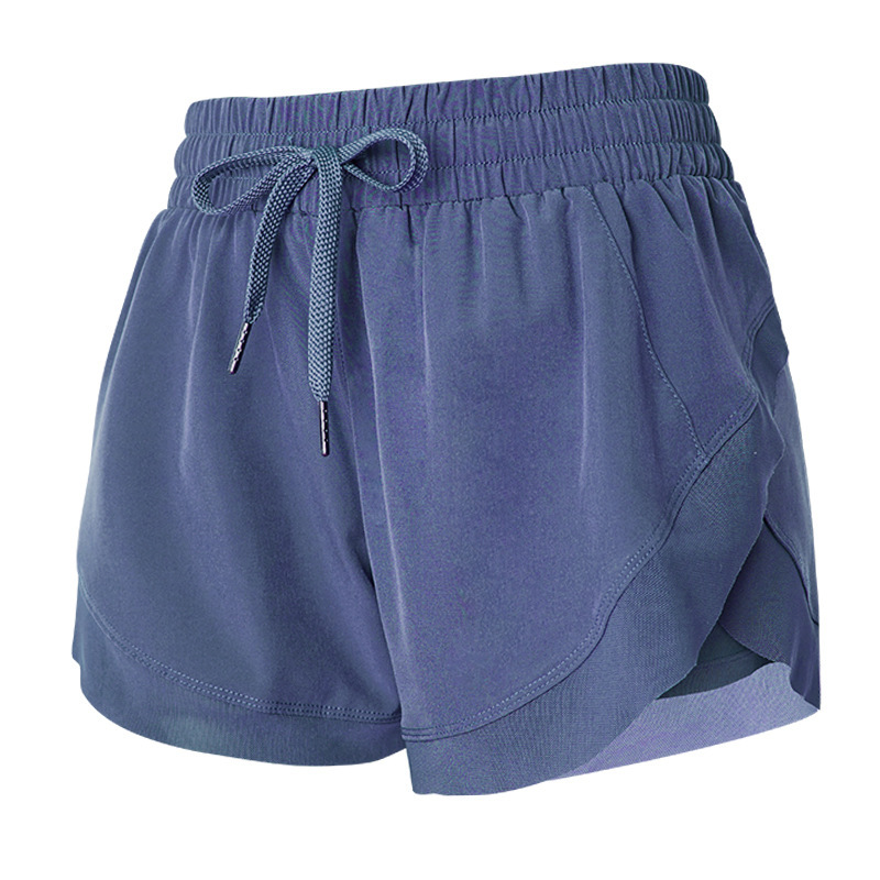 Vibecurve®Mid Rise Drawstring Contrast Mesh 2-in-1 Flowy Running Shorts