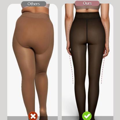Vibecurve® Fleece Lined Leggings Sheer Fake Translucent Pantyhose