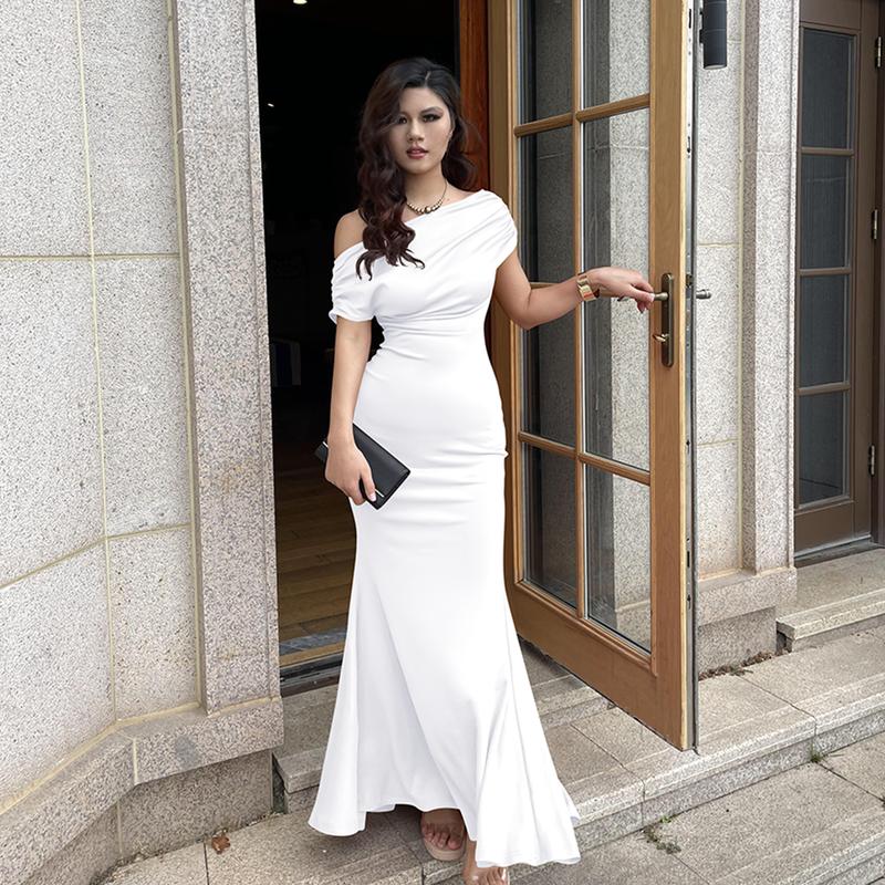 Vibecurve® Elegant Sleeveless Off Shoulder Bodycon Long Formal Party Evening Dress