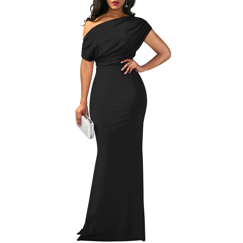 Vibecurve® Elegant Sleeveless Off Shoulder Bodycon Long Formal Party Evening Dress