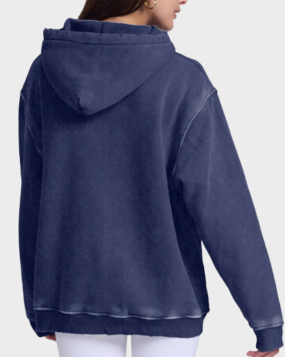 Vibecurve® Casual Oversized Acid Wash Tops Hoodie Pullover