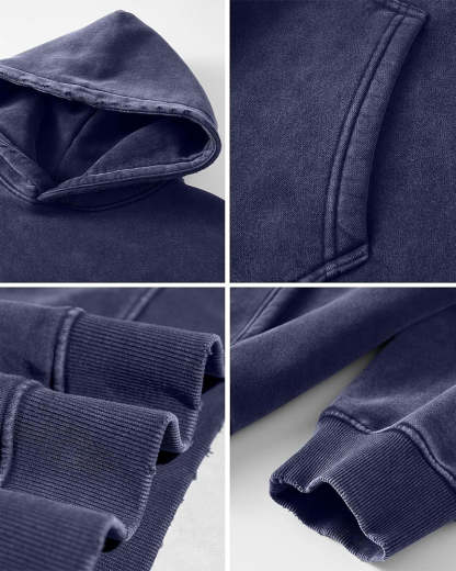 Vibecurve® Casual Oversized Acid Wash Tops Hoodie Pullover