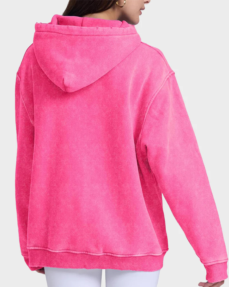 Vibecurve® Casual Oversized Acid Wash Tops Hoodie Pullover