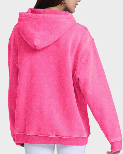 Vibecurve® Casual Oversized Acid Wash Tops Hoodie Pullover