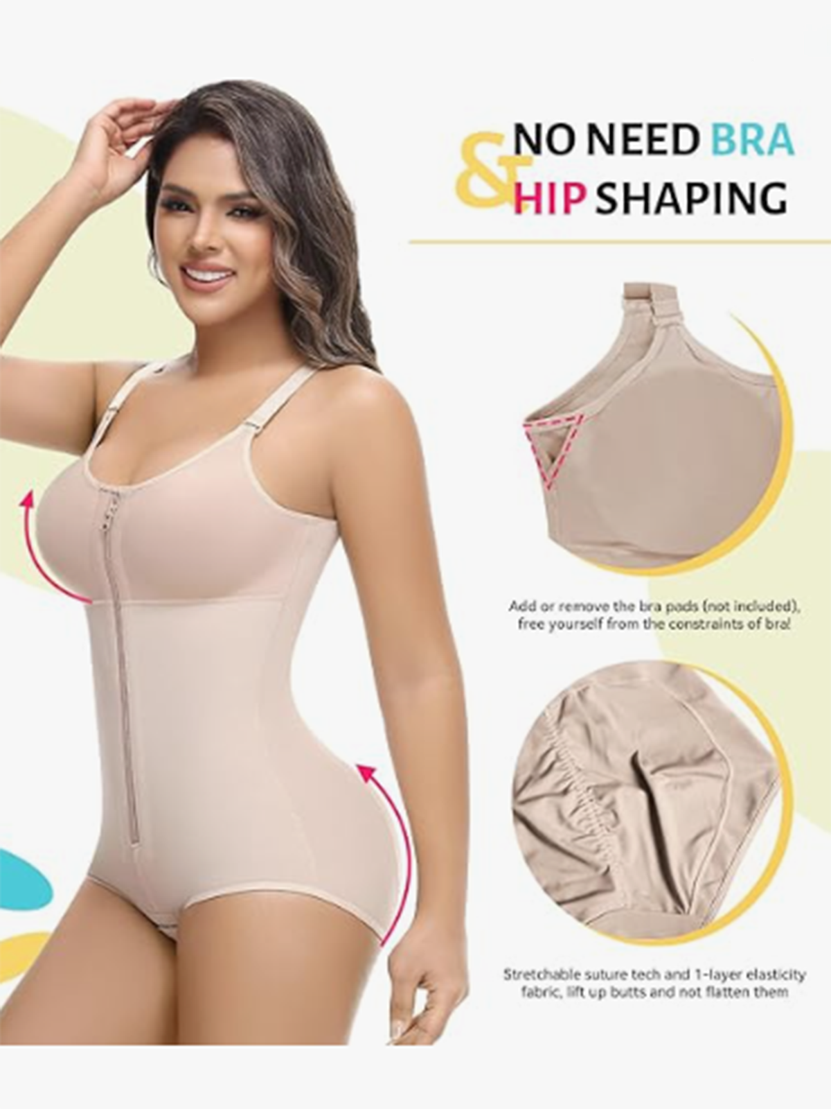 Vibecurve® Post Operative Compression Garment With Zipper For Chest And Abdomen