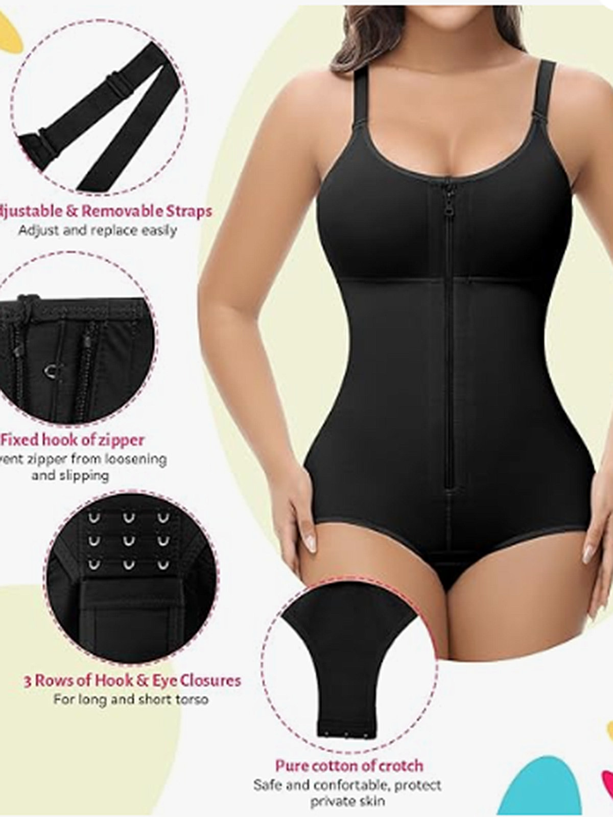 Vibecurve® Post Operative Compression Garment With Zipper For Chest And Abdomen