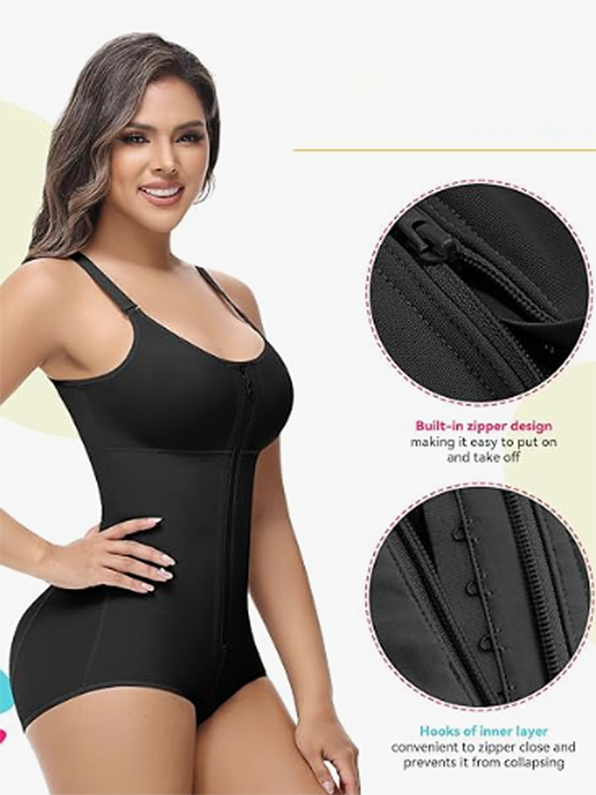 Vibecurve® Post Operative Compression Garment With Zipper For Chest And Abdomen