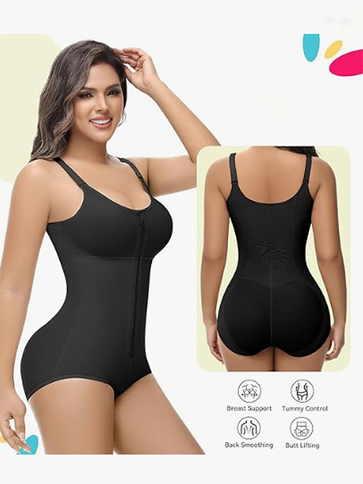 Vibecurve® Post Operative Compression Garment With Zipper For Chest And Abdomen